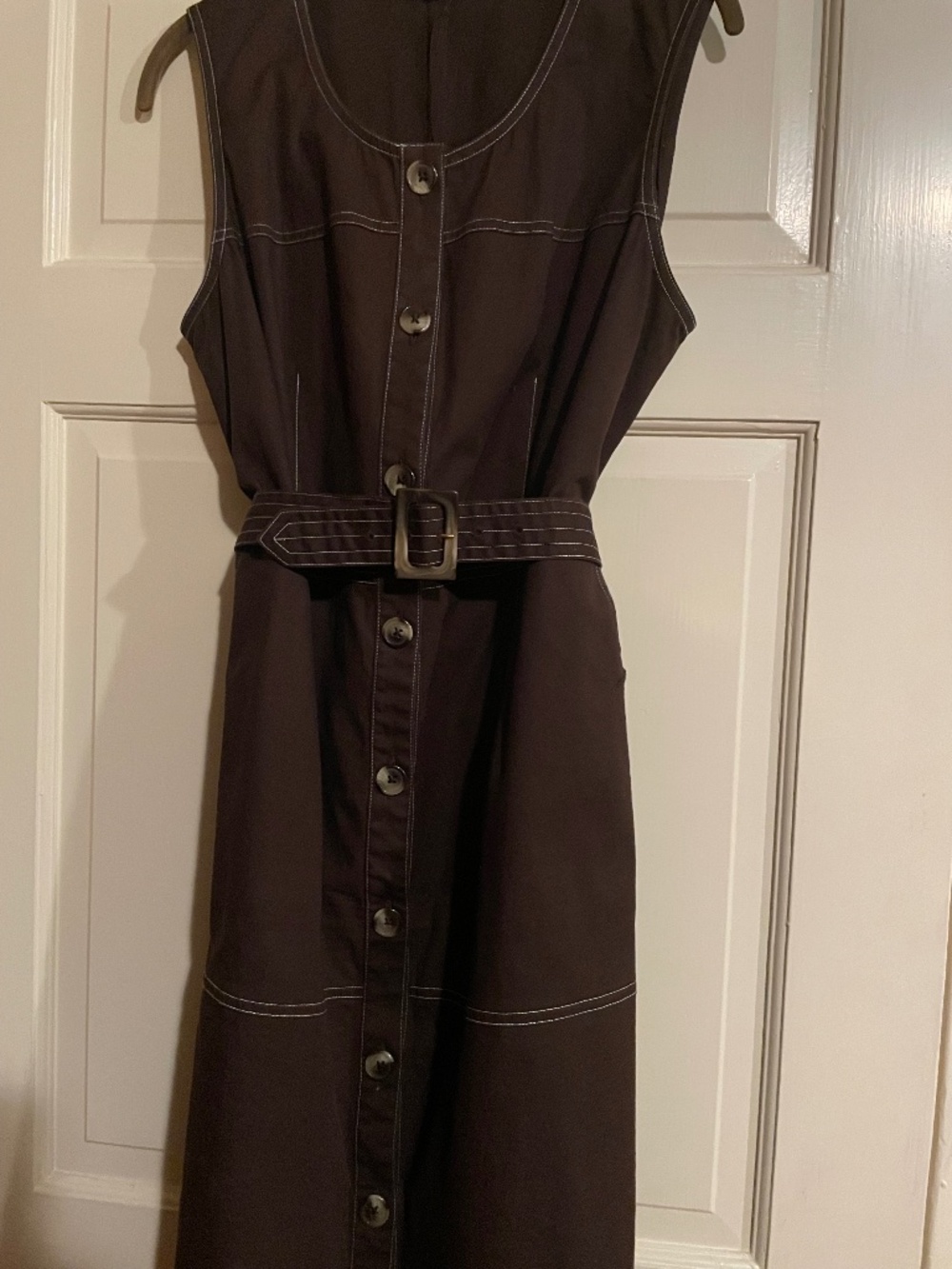 Brown shirt dress